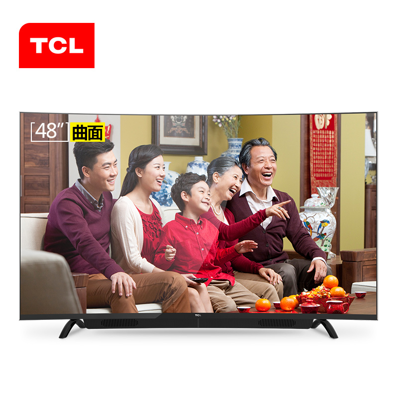 TCL L48P1S-CF 48英寸曲面智能同步院线 海量影视资源安卓电视